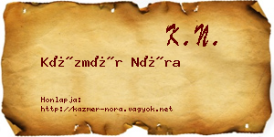 Kázmér Nóra névjegykártya