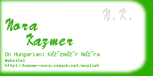 nora kazmer business card